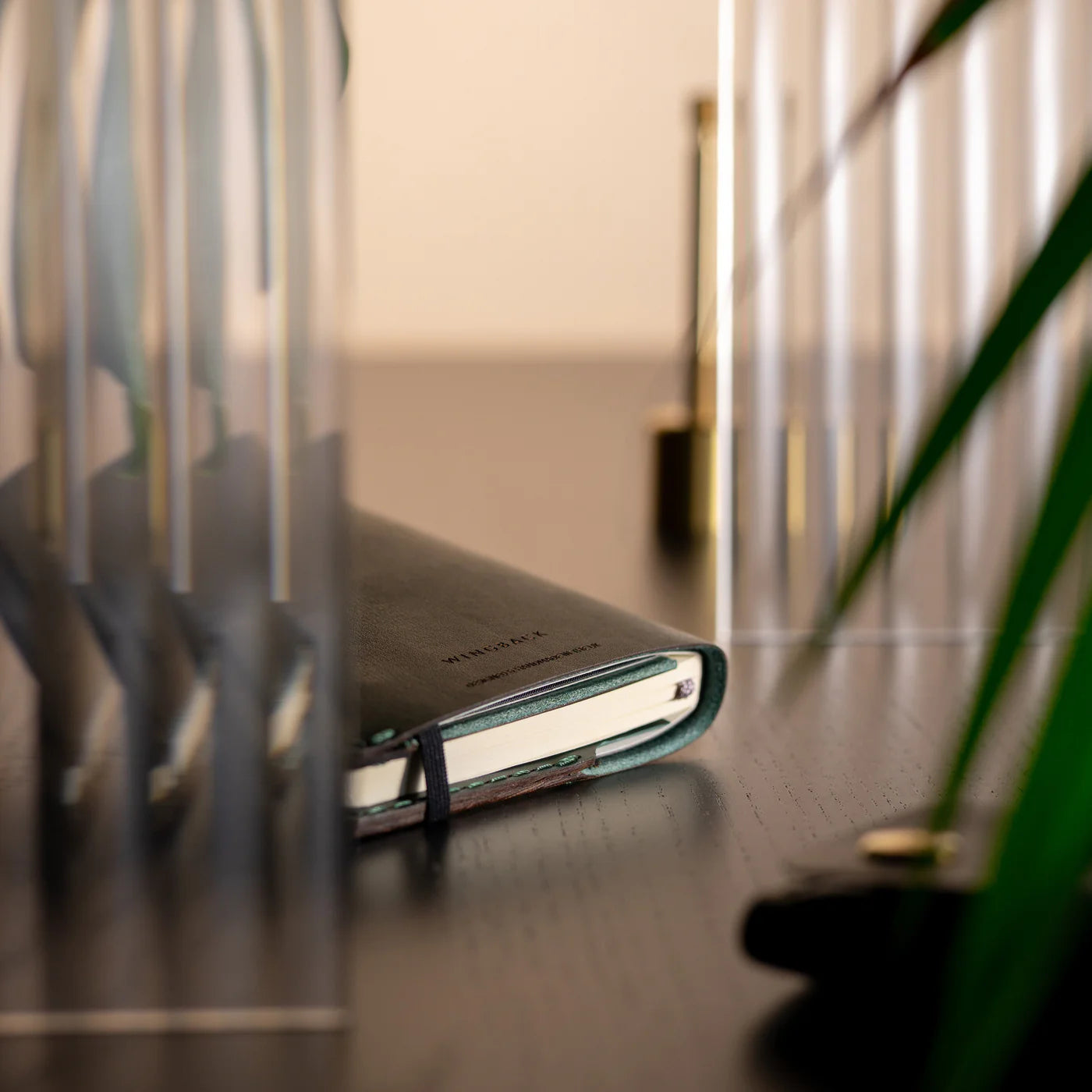 Wingback Medium Refillable Notebook in British Racing Green