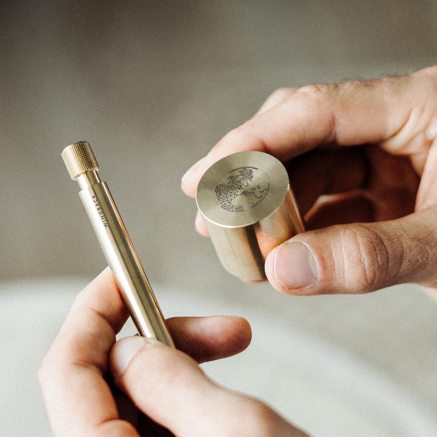 Wingback Pen Holder in Brass