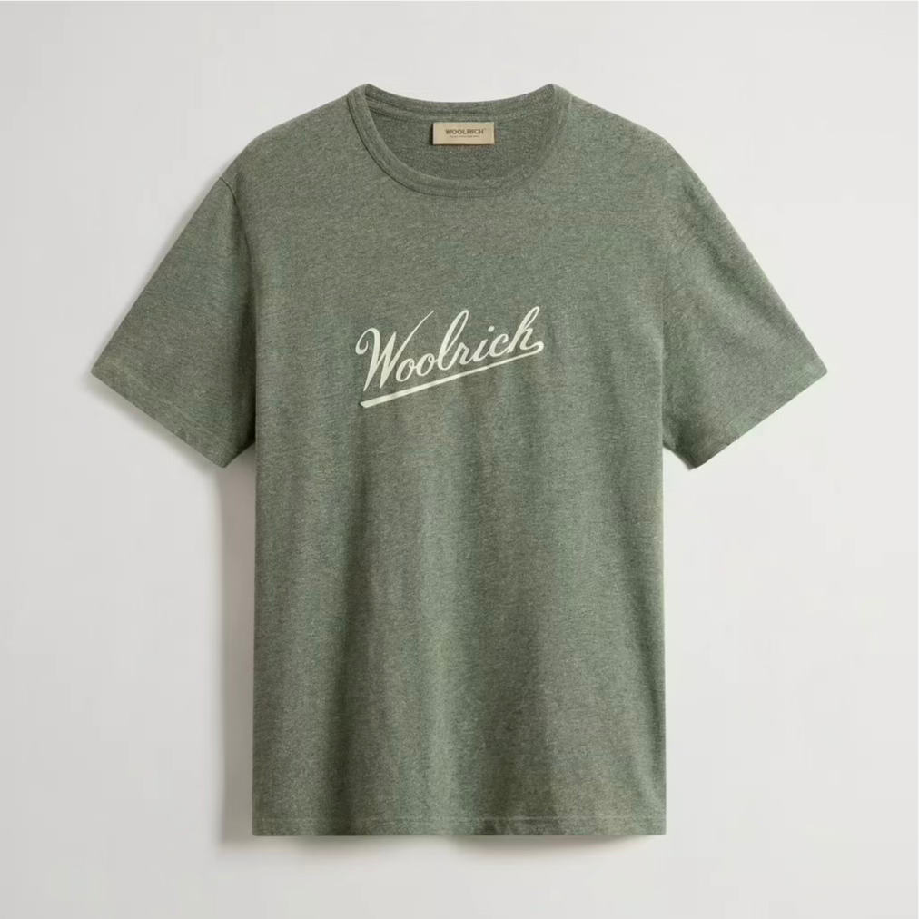 Woolrich Men's T-Shirt in Pure Cotton Mouliné