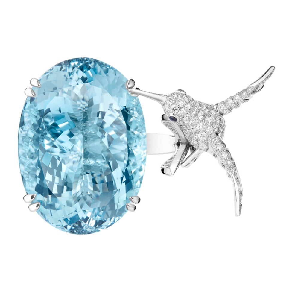 Boucheron Hopi The Hummingbird Ring with Aquamarine