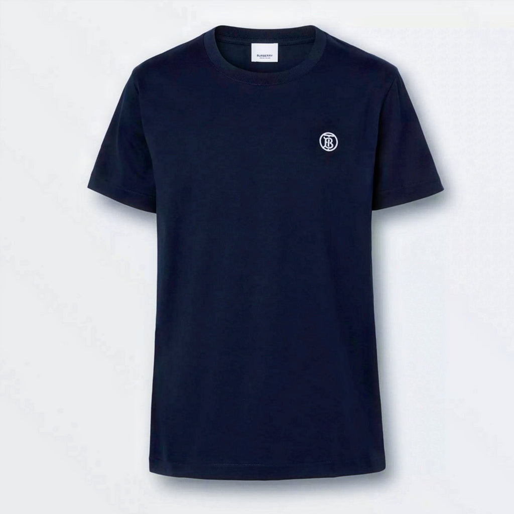 Burberry Monogram Motif Cotton T-shirt in Coal Blue