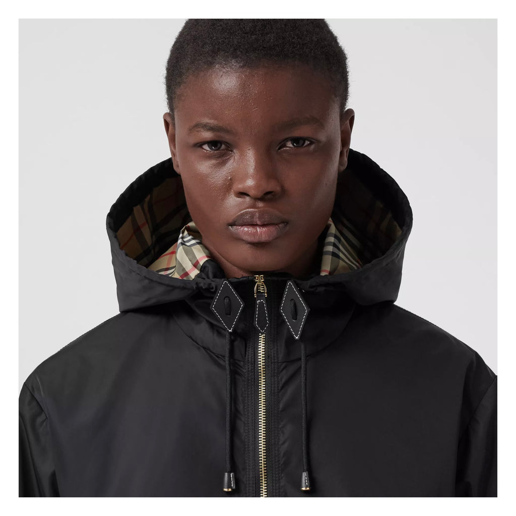 Burberry Nylon Lightweight Hooded Jacket in black