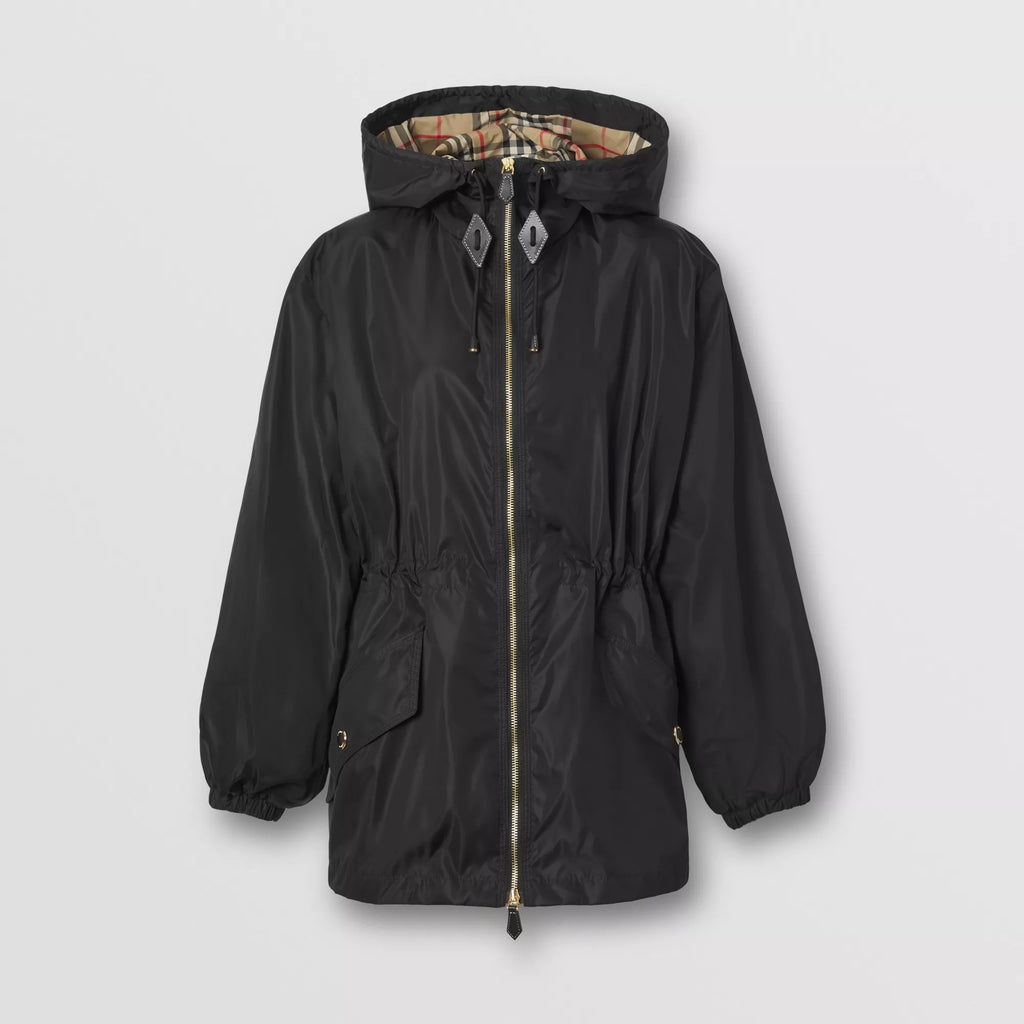 Burberry Nylon Lightweight Hooded Jacket in black