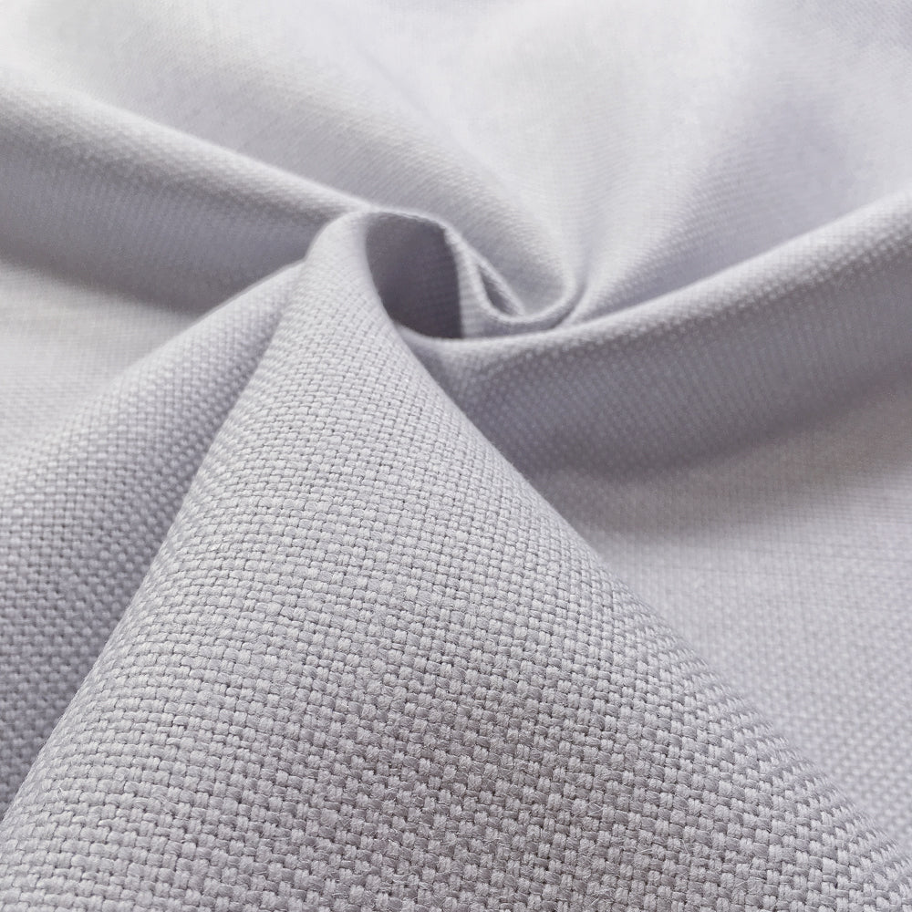 Grey plain linen-cotton mix