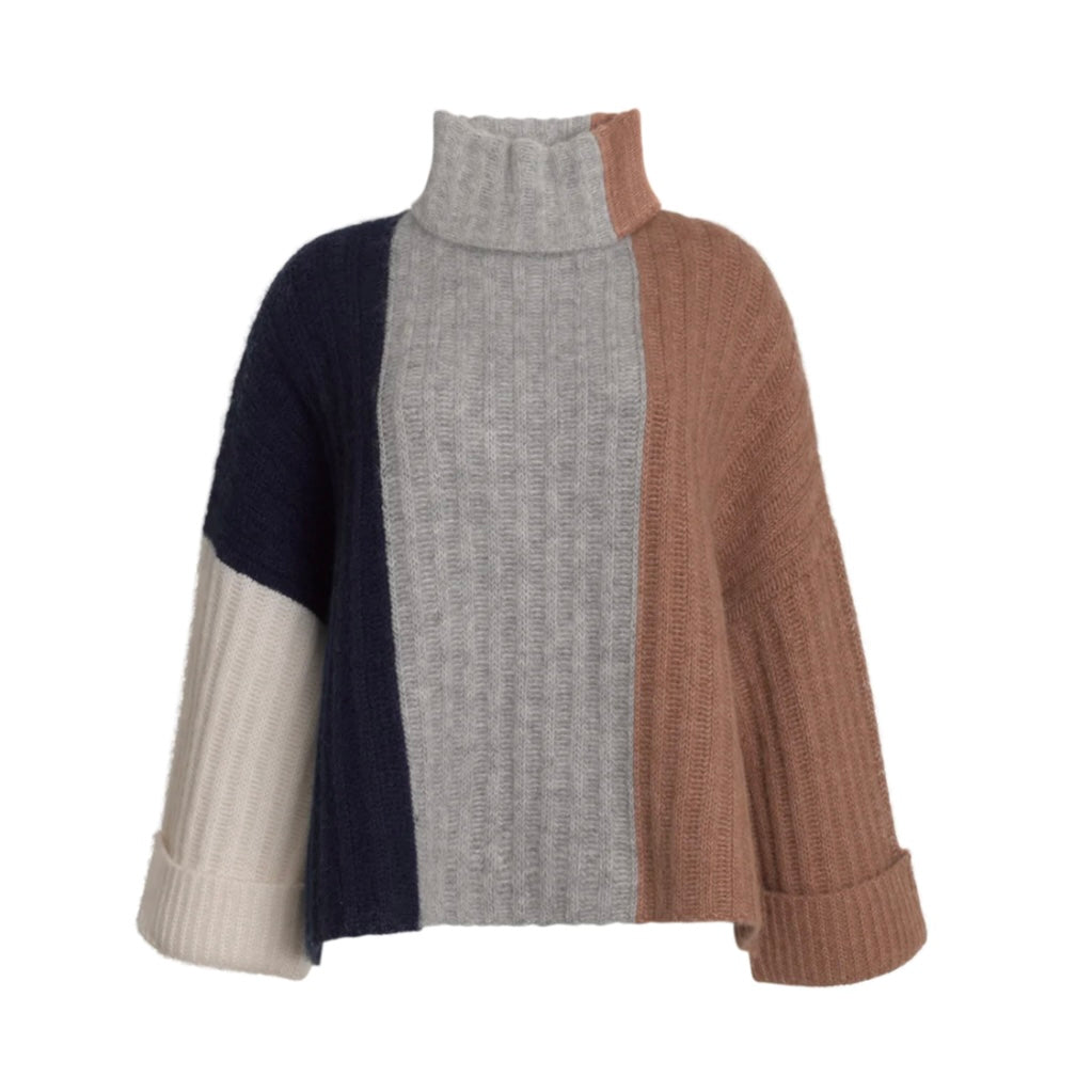 Eleven Six Talia Color Block Poncho Sweater