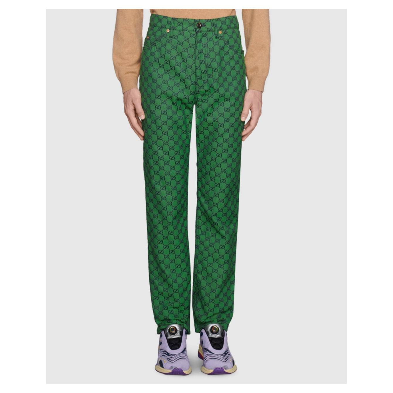 respektfuld laser præambel Gucci Canvas Trousers in Green and Blue – Ateliers Verts