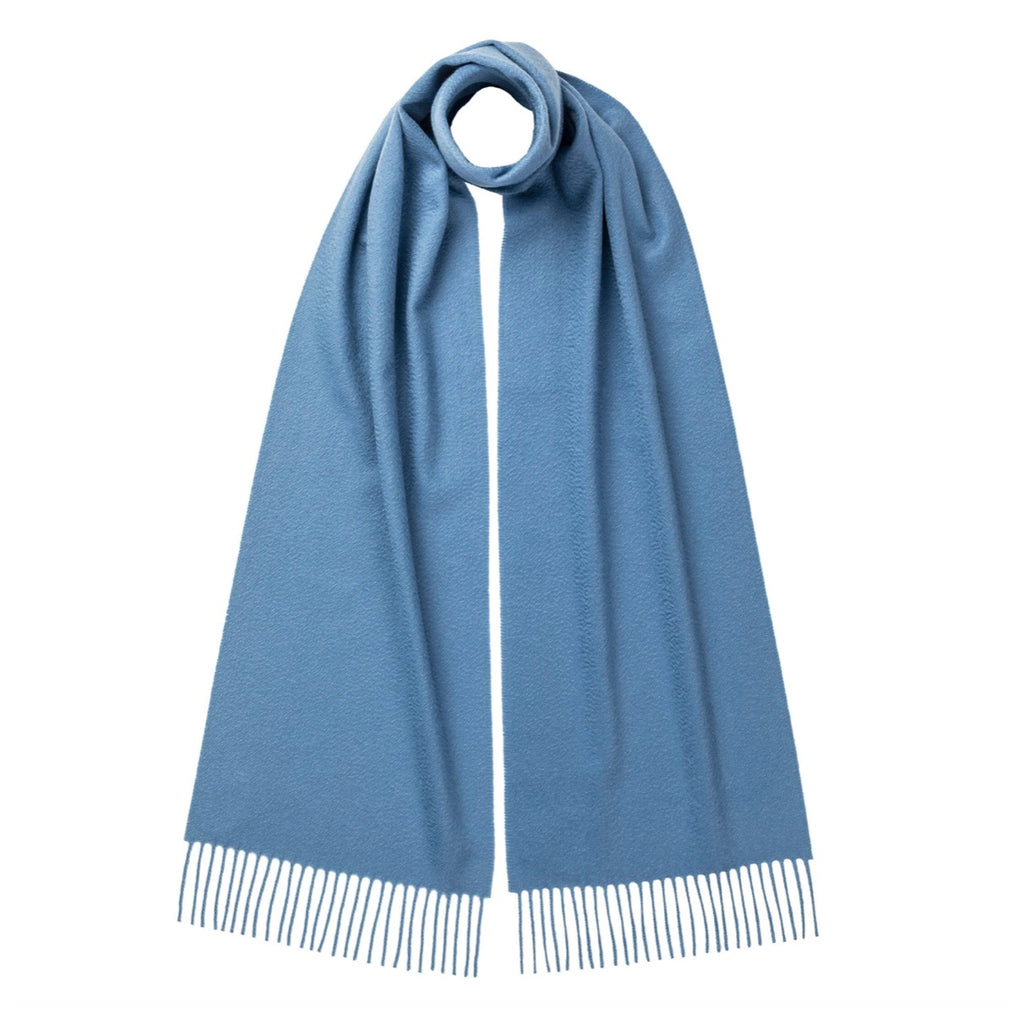 Johnstons of Elgin Classic Cashmere Scarf in Wedgewood Blue