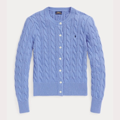 Polo Ralph Lauren Cable-Knit Cotton Crewneck Cardigan