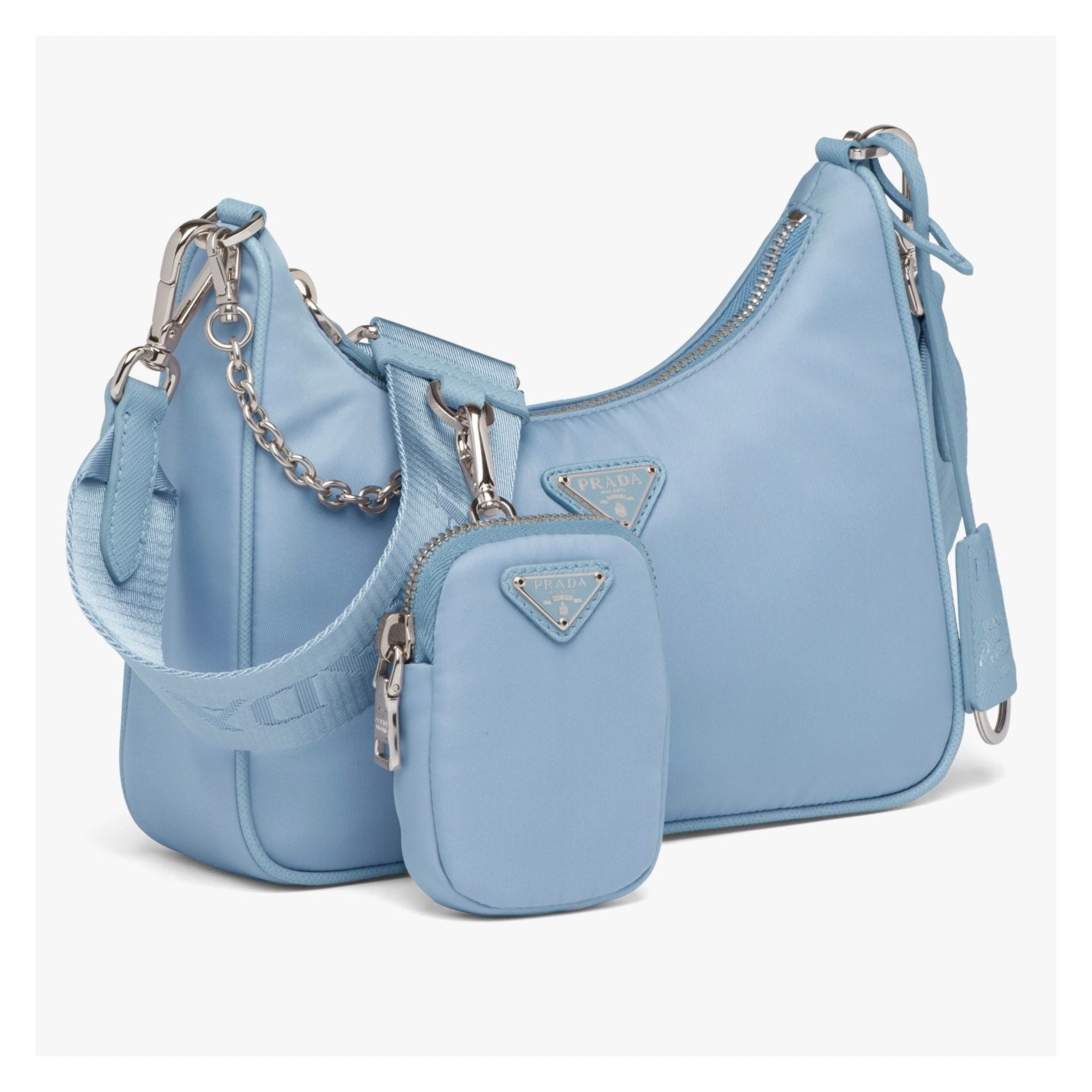 Pale Blue Prada Re-edition 2005 Saffiano Leather Bag