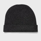 Sunspel Cashmere Ribbed Hat in Charcoal Melange