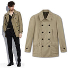 Tom Ford Organic Cotton Moleskin Lightweight Peacoat in Khaki