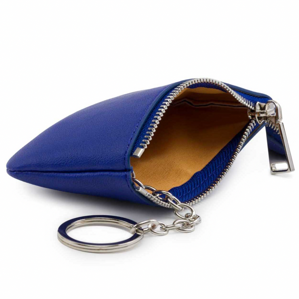 Watson & Wolfe X Ethel Loves Me Zipped Key and Card Case in cobalt Blue