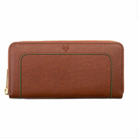 Watson & Wolfe Wilton Zipped Purse Wallet in Rust & Emerald