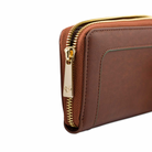 Watson & Wolfe Wilton Zipped Purse Wallet in Rust & Emerald